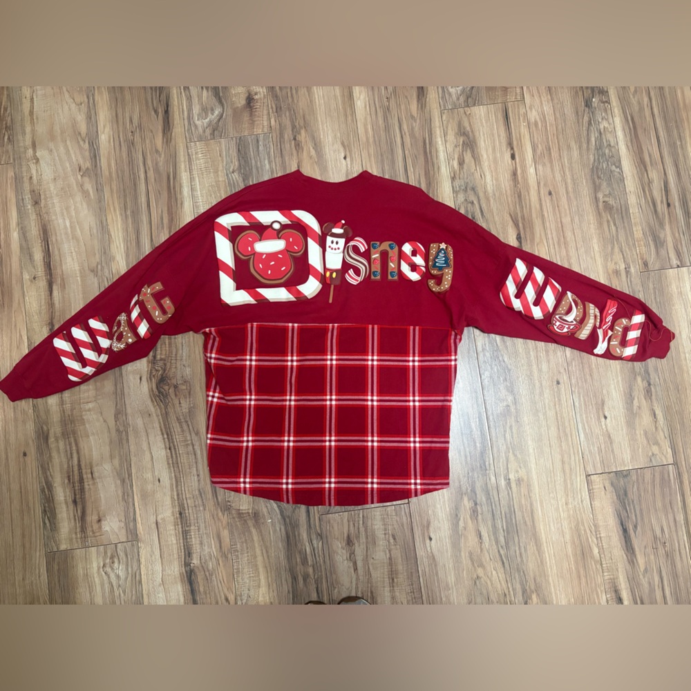 Disney Red Plaid Holiday Sweatshirt
